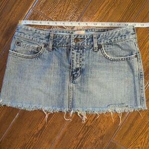 Abercrombie & Fitch Frayed Hem Blue Mini Skirt